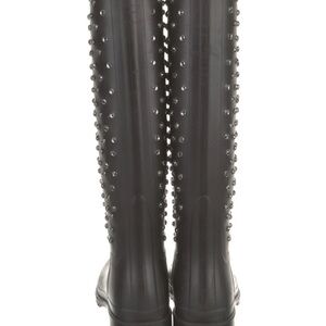 Yves Saint Laurent Black Studded Rain Boots